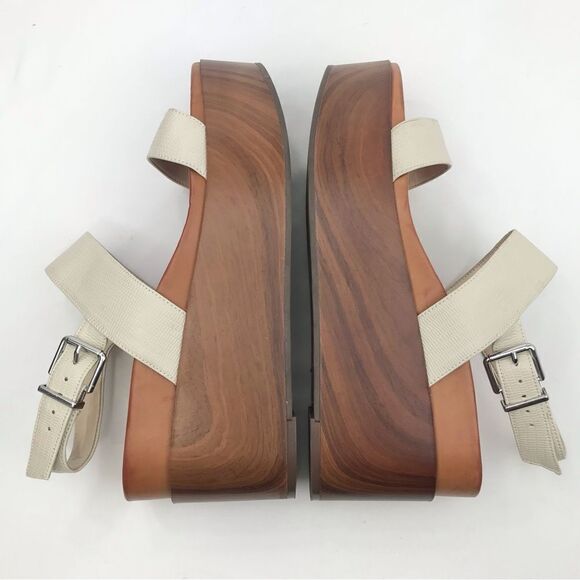 Jessica Simpson CRYSTIL Cream Brown Chunky Wood Platform Sandals - Picture 8 of 16